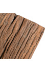 Masa mare din lemn de tec reciclat cu baza din otel inoxidabil 180 cm