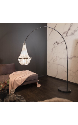 Design floor lamp "Versailles" in silver-coloured aluminum
