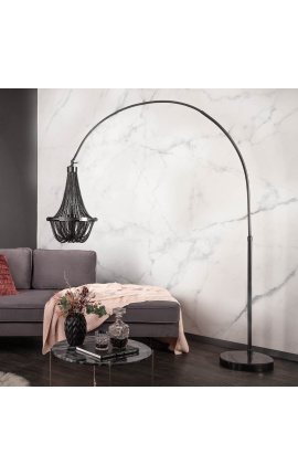 Design golv lampa &quot;Versailles&quot; i svart-färgat aluminium