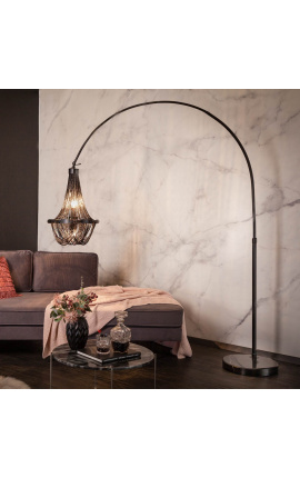 Design golv lampa "Versailles" i svart-färgat aluminium