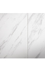 "Versprechen" esstisch aus schwarzem stahl und weißem marmor keramikplatte 180-220-260