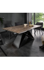 "Slib" jídelní stůl v černém oceli a rozmazleném vzhled keramický vrchol 180-220-260