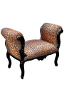 Барокко кресло стиль Louis XV ткань леопарда и черного лакированно
