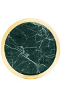 Кръгла странична маса от зелен мрамор в стил Луи XVI с позлатено дърво - 12