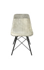 Grey cowhide "Nalia B" dining chair