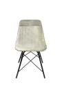 Chaise de repas "Nalia B" en peau de vache gris