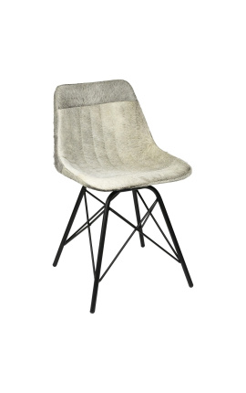 Обеденный стул "Nalia B" из воловьей кожи серого цвета