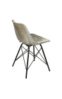 Grey cowhide "Nalia B" dining chair