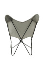 Fauteuil "Papillon" en peau de vache gris