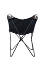 "Butterfly" armchair in black and white cowhide