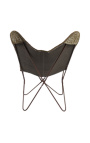 "Butterfly" armchair in brown and white cowhide