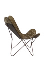"Sommerfugl" lænestol i brun og hvid koskind