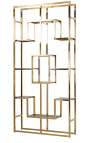 Storage cabinet "Maya" gold-plated stainless steel and glass shelves