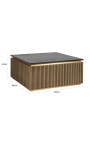 Quadratischer Couchtisch HERMIA mit schwarzer Marmorplatte und goldenem Messing