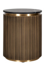 HERMIA side table with black marble top and golden brass