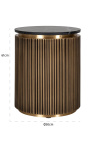 HERMIA side table with black marble top and golden brass