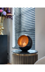 HERMIA side table with black marble top and golden brass