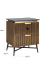 HERMIA bedside table with black marble top and golden brass