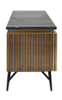 HERMIA TV unit with black marble top and golden brass