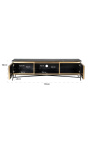 HERMIA TV unit with black marble top and golden brass