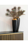 HERMIA dressoir met zwart marmeren blad en goudkleurig messing