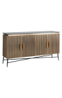 Credenza HERMIA con piano in marmo nero e ottone dorato