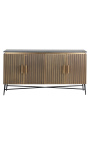 Credenza HERMIA con piano in marmo nero e ottone dorato