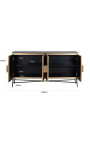 Credenza HERMIA con piano in marmo nero e ottone dorato