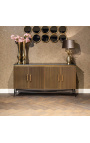 Credenza HERMIA con piano in marmo nero e ottone dorato