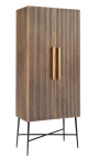 HERMIA storage cabinet with black marble top and golden brass