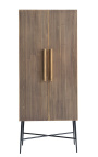 HERMIA storage cabinet with black marble top and golden brass