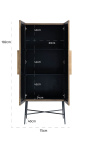 HERMIA storage cabinet with black marble top and golden brass