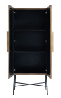 HERMIA storage cabinet with black marble top and golden brass