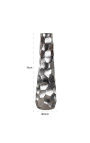 Large cylindrical vase with several facets in aluminum