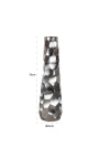 Stor sylindrisk vase med flere fasetter i aluminium