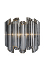 "Lesavi" stenska svetilka iz dimljenega stekla in kovine, navdihnjena z Art Deco