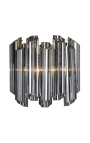 "Lesavi" vägglampa i rökt glas och metall inspirerad av Art Deco