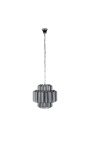 "Lesavi" chandelier in smoked glass and metal inspired by Art-Deco