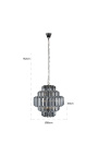 Large "Lesavi" chandelier in smoked glass and metal inspired by Art-Deco