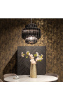 "Lesavi" chandelier in gerookt glas en metaal geïnspireerd door Art-Deco
