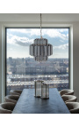 "Lesavi" chandelier i røyket glass og metall inspirert av Art-Deco