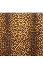Barockes Bettkopfteil mit Stoff im Leopardenmuster und schwarzem Holz