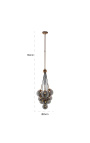 Designový chandelíř "Liber A" s 9 kouřenými skleněnými koule