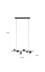 Design Chandelier "Fri C" 6 røykede glassglobler