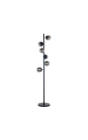 Hedendaagse designer vloerlamp Vrij D met 6 gerookt glasgolven