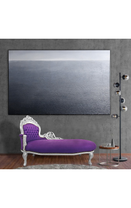 Gran tela de terciopelo barroco de larga longitud de terciopelo púrpura y madera de plata