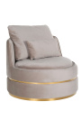 Armchair "Antano" beige velvet and stainless steel