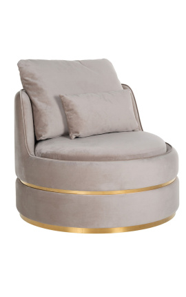 Καρέκλα "Αντάν" beige velvet και ανοξείδωτο χάλυβα