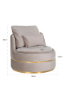 Armchair "Antano" beige velvet and stainless steel