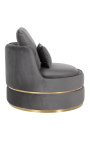 Кресло "Антано" серый бархат и нержавеющая сталь